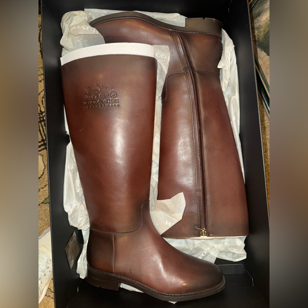 Coach Walnut Leather Boots